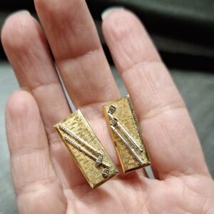 Vintage Krementz Gold and Silver Cuff Links Golf Themed